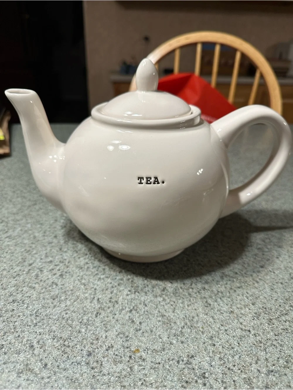Rae Dunn White Ceramic Tea Pot with Lid - Classic Home Kitchen Teapot